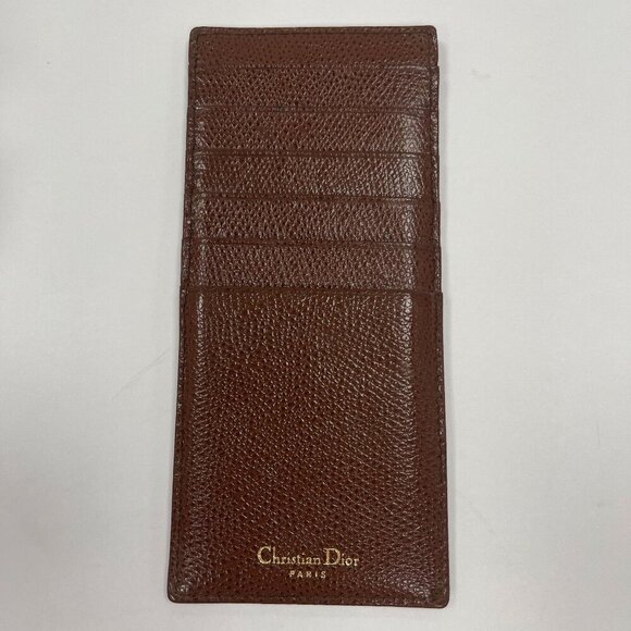 Christian Dior Brown Leather Card Holder Wallet - Preowned - Picture 2 of 7